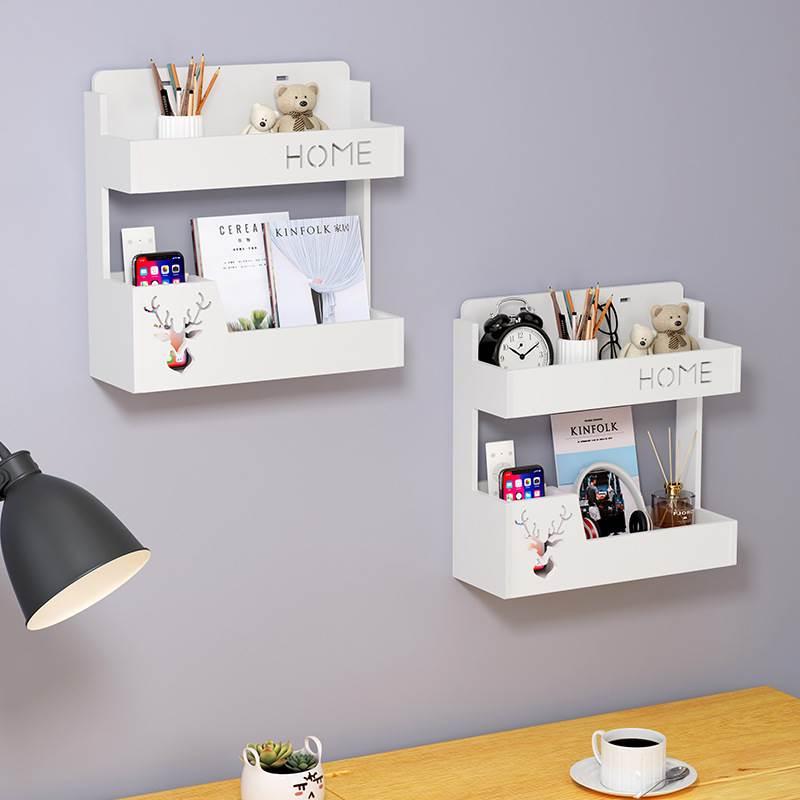 ウォールシェルフ 壁掛け 飾り棚 おしゃれ 賃貸 取り付け 簡単 穴開けない DIY 木製 レターラック 本 ..
