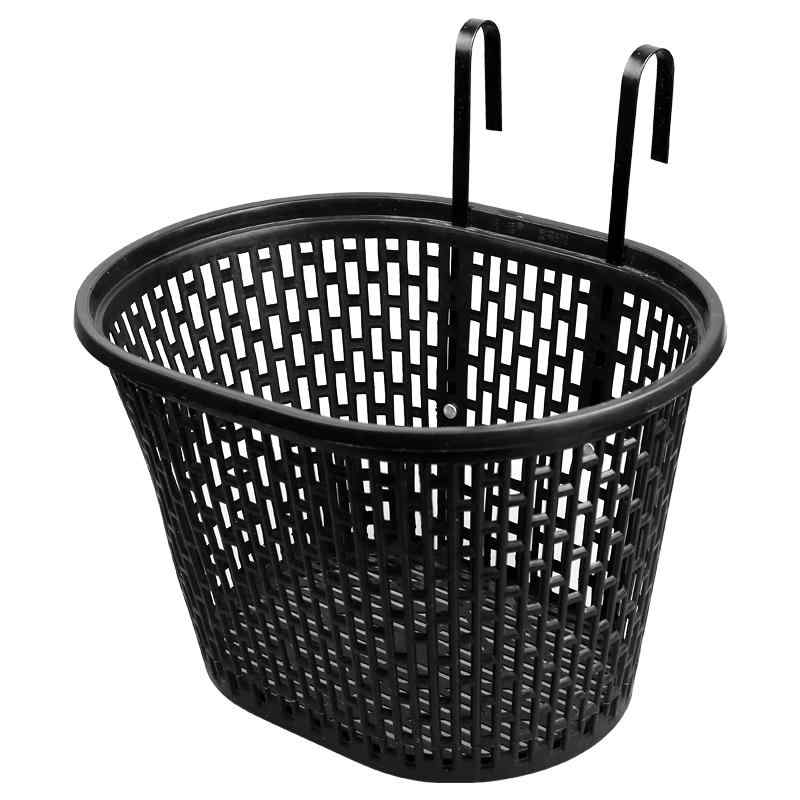 自転車 前カゴ 後付け バスケット フロント マウンテンバイク キッズ 収納 黒 グレー 耐久性 壊れにくい 頑丈 プラスチック 簡単 大容量 かけるだけ