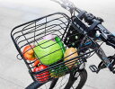 自転車 前カゴ 後付け マウンテンバイク バスケット キッズ フロント 学生 防水 フタ 大容量 固定 簡単 頑丈 耐久性 シンプル 黒 買い物 アイアン 鉄(4)