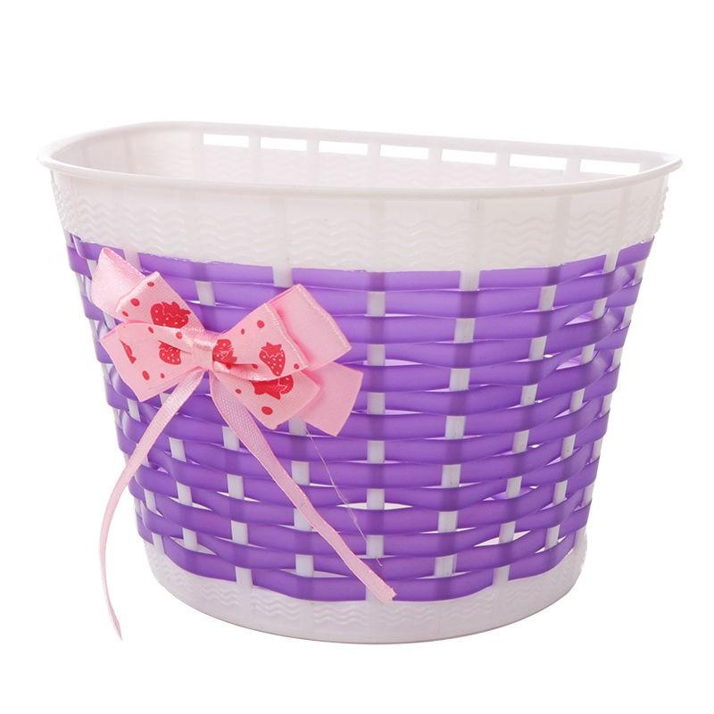 自転車 前 かご バスケット 子供用 編み 小さめ 女の子 プラスティック 防雨 壊れにくい 耐久性 取り付..