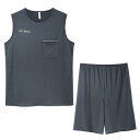 シニア メンズ 部屋着 夏 タンクトップ 大きいサイズ 60代 おじいちゃん 半ズボン リラックス シンプル 無地 ランドネック ウエストゴム 薄手 上下セット...