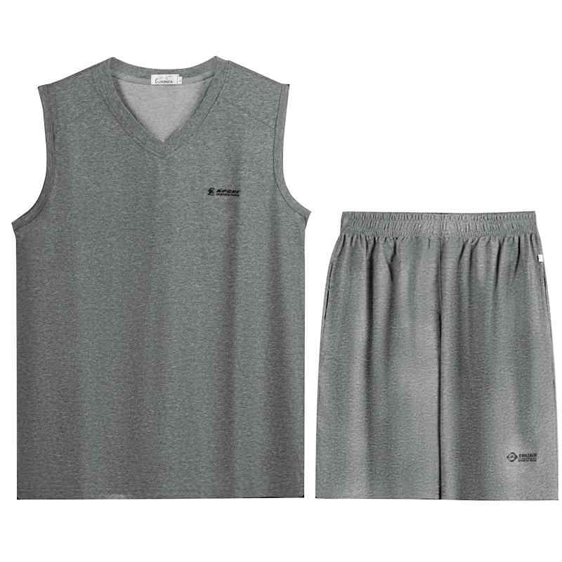 スポーツウェア 上下 メンズ 夏 タンクトップ 大きいサイズ 60代 おじいちゃん ノースリーブ 半ズボン ランニング Vネック ラウンド 半袖 シンプル 無地 グレー