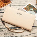 スマホ と 財布 が 入る バッグ メンズ クラッチ ハンド レディース PU 韓国 ポケット ロング ジッパー 多 機能 シンプル ウォレット 大 容量 ホワ...