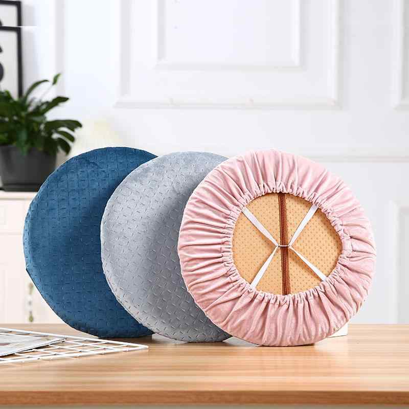 Sofa Covers - 丸椅子カバー クッション 秋冬 直径40cm 座面 低反発 キルティング 厚手 手洗い可 通気 ワンタッチ 汚れ防止 オフィス インテリア シンプル 青 紫 ピンク