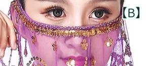 ベリーダンス 衣装 マスク 大人 子供 ベール スパンコール 刺繡 アクセサリー パフ...