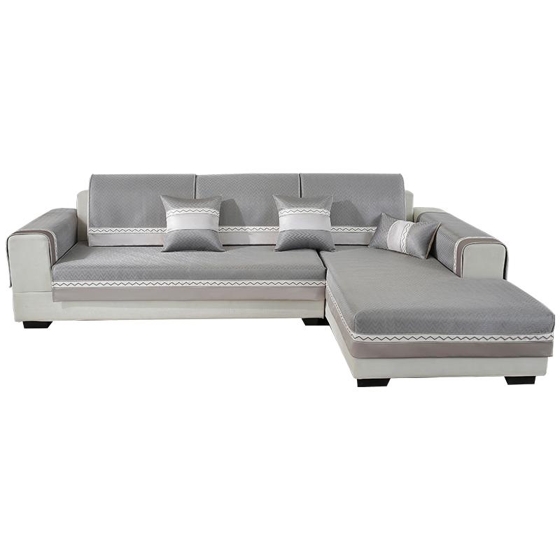 ソファーカバー 夏 接触冷感 吸湿 通気性 傷防止 洗濯可 防塵 滑り止め 涼しい 光沢 インテリア リビング 寝室 シンプル モダン エレガント グレー 青 茶