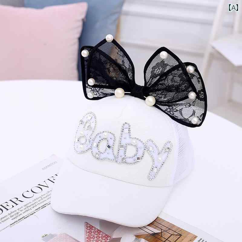 キッズ キャップ 女の子 メッシュ 大人 親子コーデ 春夏 綿 立体 リボン ビーズ つば広 ソフト 日焼け..