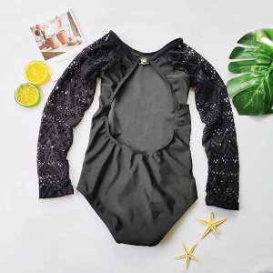 女の子 水着 長袖 子供 大きいサイズ スイミングウェア 海 プール 温泉 日焼け防止 夏 かわいい シンプル 無地 韓国 ベビー 赤ちゃん ワンピース 背中あき カニ フラミンゴ 白鳥 セット シースルー 黒