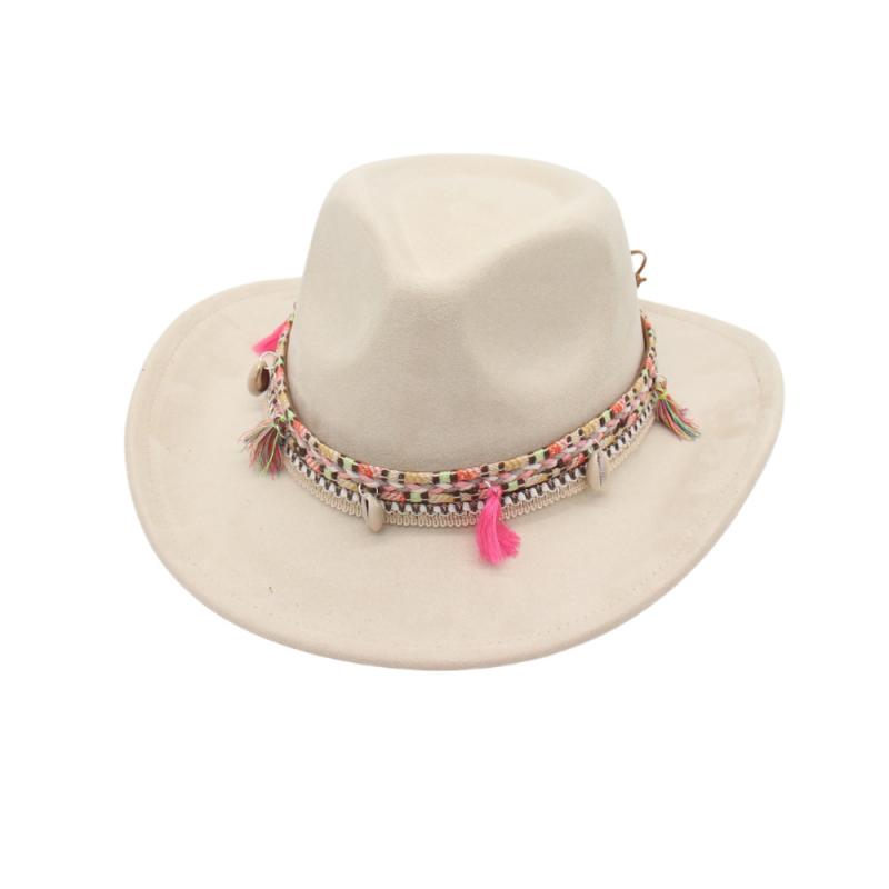 カウボーイ ハット レディース メンズ 大人 帽子 ウエスタン スエード フェルト ロールアップ つば広 ..