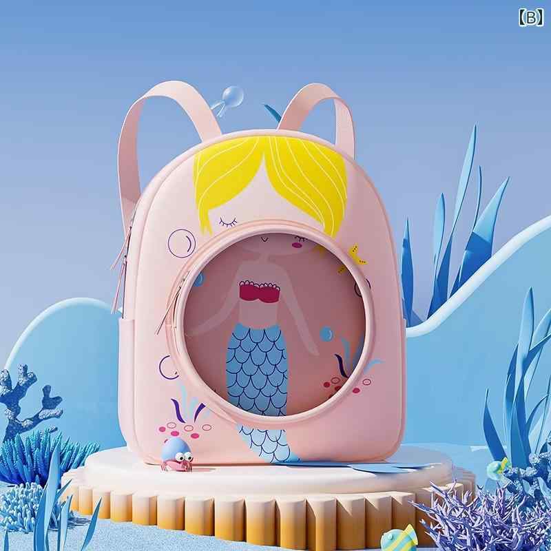 子供 プールバッグ 男の子 女の子 男女兼用 ユニセックス 水泳 スイミング ビーチ かわいい 防水 乾湿分離 調節可能 ショルダーストラップ 靴入れ 大容量 軽量 撥水 汚れに強い 色褪せにくい ファスナー バックパック セット サメ 人魚 ピンク 青 2