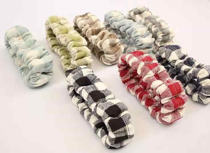 車 ルームミラー かわいい カバー 装飾 内装 カー用品 アクセサリー インテリア 雑貨 バックミラー バンド リネン ギンガムチェック 黒白 赤 ピンク