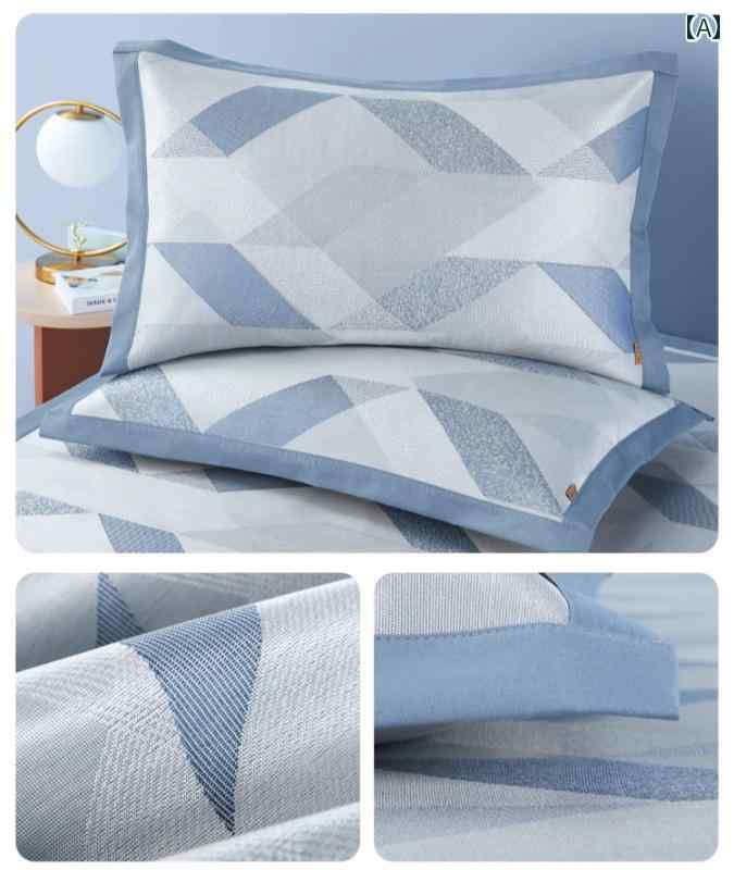 ひんやり 接触冷感 枕カバー 夏用 ピローケース 寝具 涼しい 快適 クール メッシュ 吸湿 通気性 肌ざわり なめらか 上品 ジャガード 花柄 青