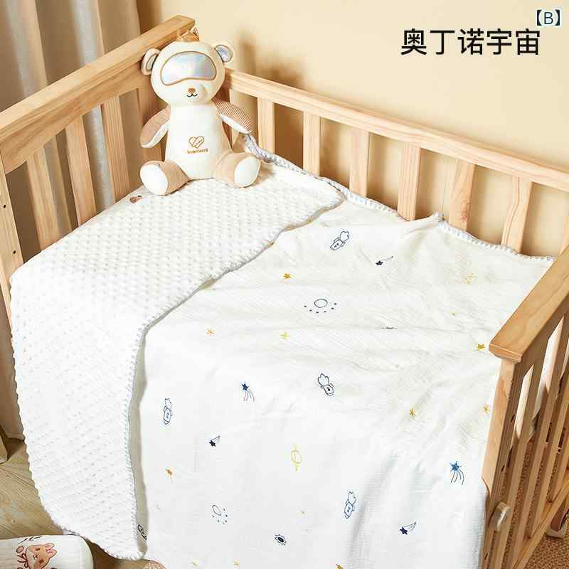 ガーゼ ブランケット 赤ちゃん 子供 快適 新生児 夏 薄手 コットン 通気性 吸湿 柔らかい 滑らか 肌に優しい 昼寝 保育園 かわいい 刺繍 クマ チェリー 星月 3