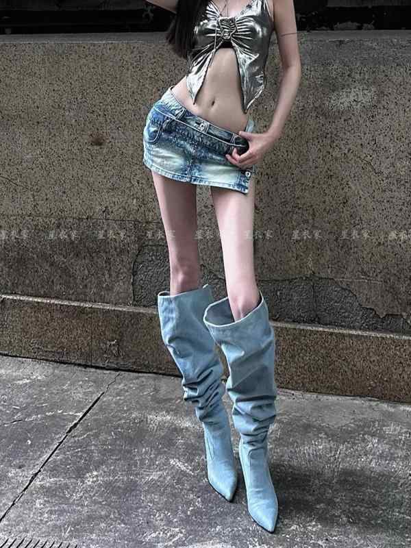 マイクロミニスカート 夏 レディース デニム ローウエスト ボタン アシンメトリー アメリカン ストリート Y2K ギャル セクシー カジュアル 大きいサイズ コスプレ 衣装