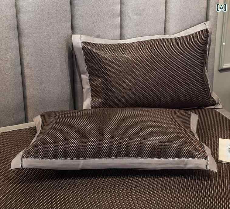 ひんやり 接触冷感 枕カバー 夏用 ピローケース 寝具 涼しい 快適 クール 通気性 上品 エレガント 緑 ゴールド 青 千鳥格子 48cmX74cm 1ペア