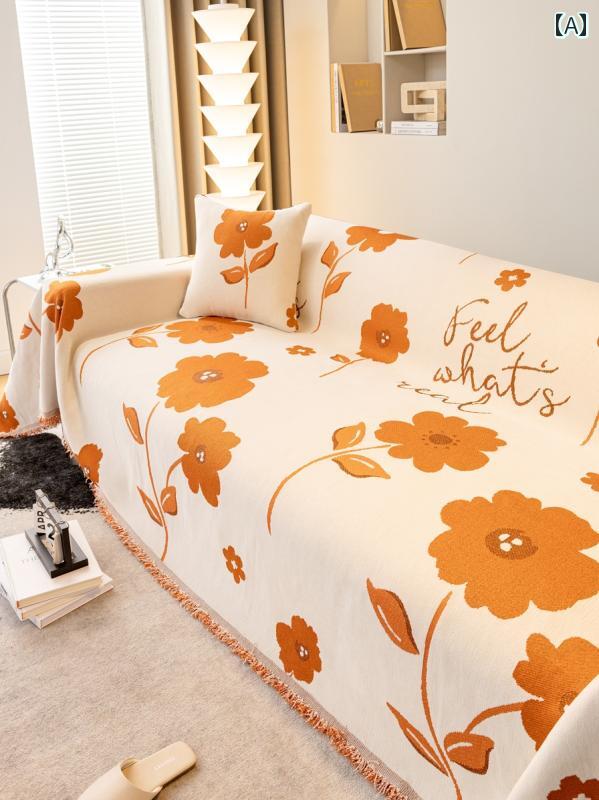 ソファーカバー 3人掛け かけるだけ オールシーズン カウチ ベッド マルチ ブランケット 洗える フリンジ チェック 千鳥格子 花柄 オレンジ 緑 黒 おしゃれ