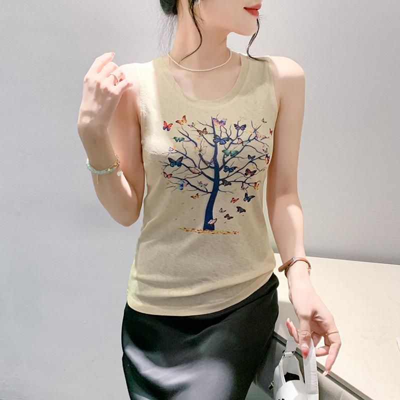 タンクトップ レディース 大きいサイズ 春夏 トップス プルオーバー ラウンドネック ノースリーブ スリム フィット インナー フレンチ ..