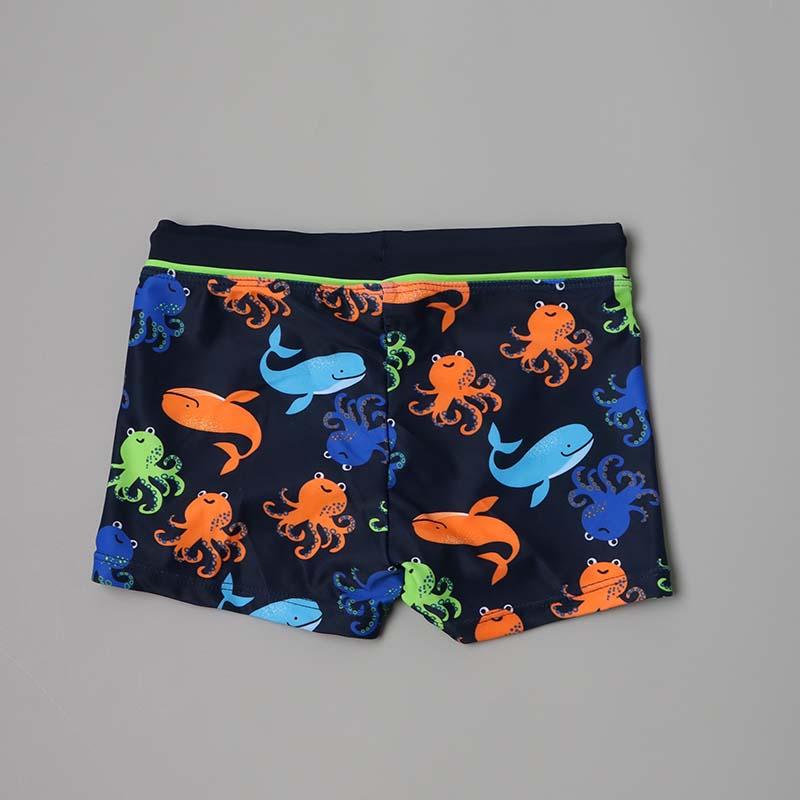 スイミング 水着 子供 男の子 幼児 ショート丈 水泳 ボクサー パンツ 速乾 通気性 ウエスト紐 プール ビーチ 水遊び サメ柄 青 ネイビー ナイロン かわいい