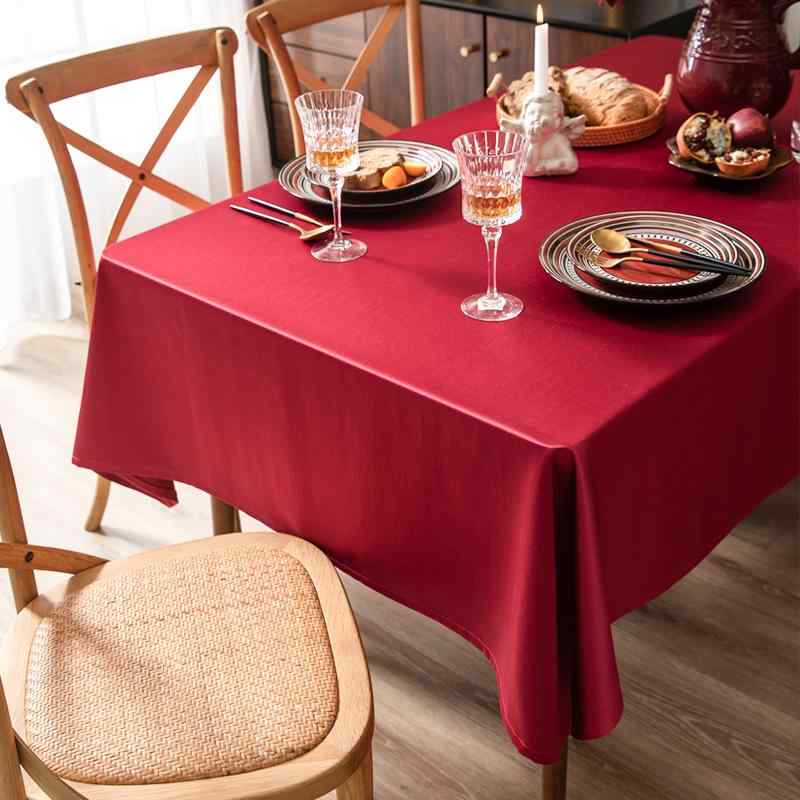 テーブルクロス 長方形 パーティ 黄色 緑 赤 シンプル 無地 レストラン ホテル 会議 ビジネス 防塵 洗濯機 洗える 柔らかい 通気性 静電気防止 大きいサイズ