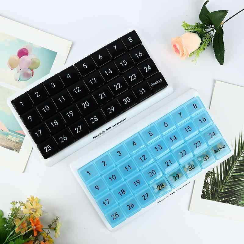 薬ケース 大容量 高齢者 1ヶ月 持ち運び 携帯 コンパクト ピル サプリメント カプセル 服薬 入れ ボッ..