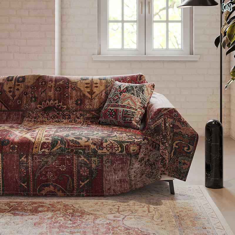 ソファーカバー かけるだけ 柄 布製 エスニック 防塵 傷防止 オールシーズン レトロ 洗濯機で洗える 3人掛け インテリア おしゃれ 雑貨 リビング 客室