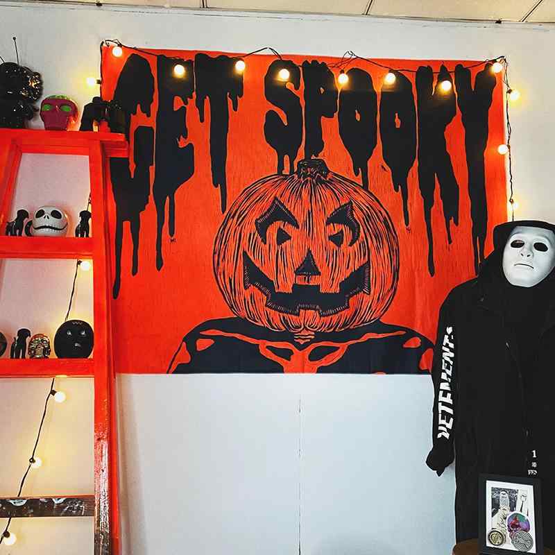 壁掛け インテリア 雑貨 タペストリー 装飾 布 長方形 ハロウィン パンプキン かぼ...