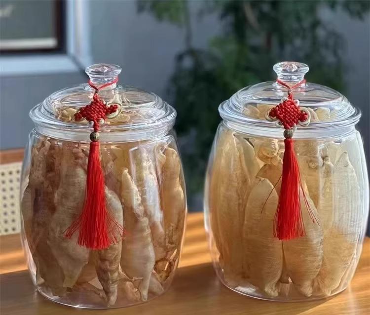 保存容器 密閉 プラスチック PET 円形 ふた 取っ手 防湿 食品 貯蔵 パッケージ ボトル ラベル ギフト チャイナ風 透明