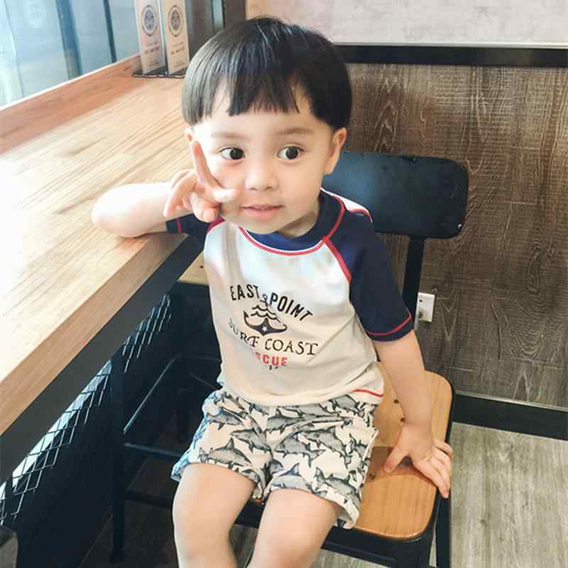キッズ 水着 男の子 ベビー 韓国 上下セット 帽子 ゴーグル タオル バケツ 半袖 日焼け防止 プール ビ..