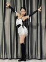 ラテン ダンス 衣装 子供 ウェア 女の子 女性 夏 ワンピース パフォーマンス ステージ 練習着 フリンジ レースアップ 手袋 靴下 ポリエステル 華やか 黒 白