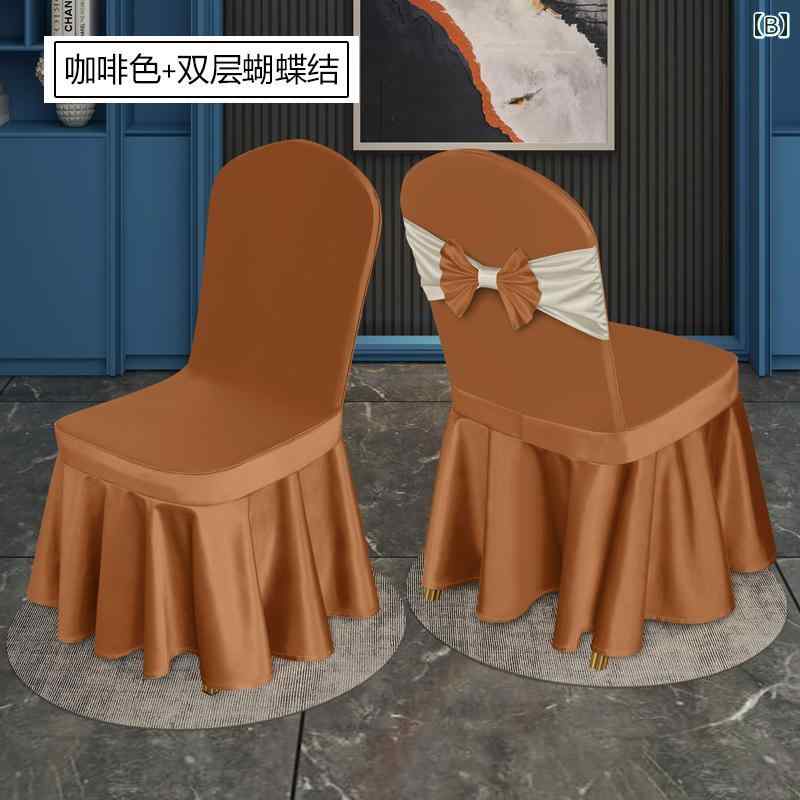 フロントップ楽天市場店の椅子 カバー 結婚式 ホテル 豪華 レストラン リボン フリル きれいめ サテン ロング デコレーション 背もたれ 保護 よごれ防止 赤 青 白｜アングル3