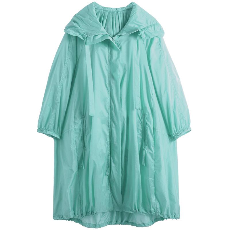 羽織 夏 薄手 レディース 日焼け防止 ミドル丈 フード ポケット ジップアップ ゆったり 長袖 ピンク 白 赤 大人 カジュアル 無地