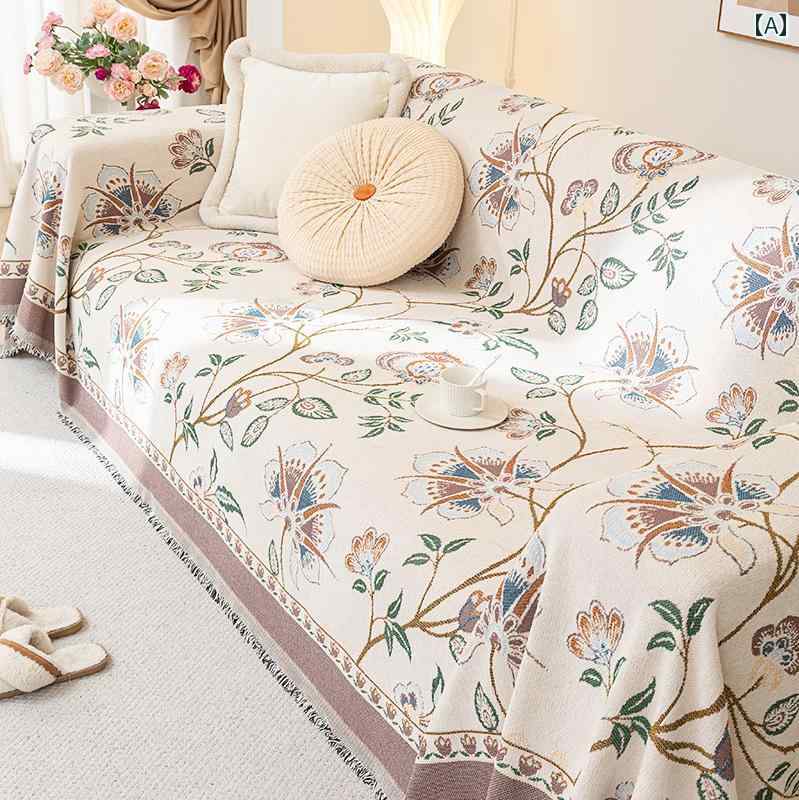 ソファーカバー 3人掛け 北欧 シェニール ジャガード フリンジ リバーシブル 傷防止 通気 厚手 ソフト 吸湿 洗える 色褪せにくい 縮みにくい ブランケット レトロ おしゃれ エレガント アイボリー 緑 グレー