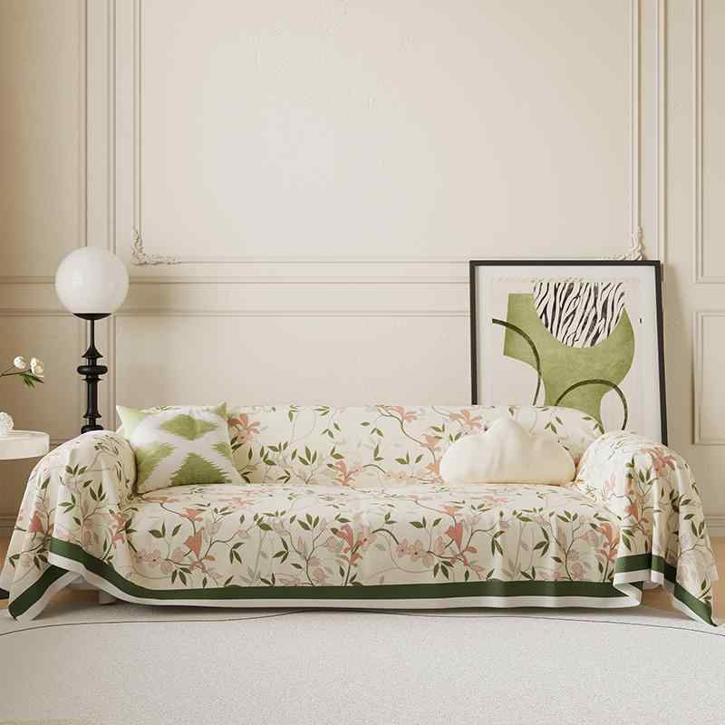 ソファーカバー 3人掛け かけるだけ オールシーズン 防塵 滑り止め 傷防止 洗える 色褪せにくい ソフト ベッド ブランケット おしゃれ エレガント チャイナ風 花柄