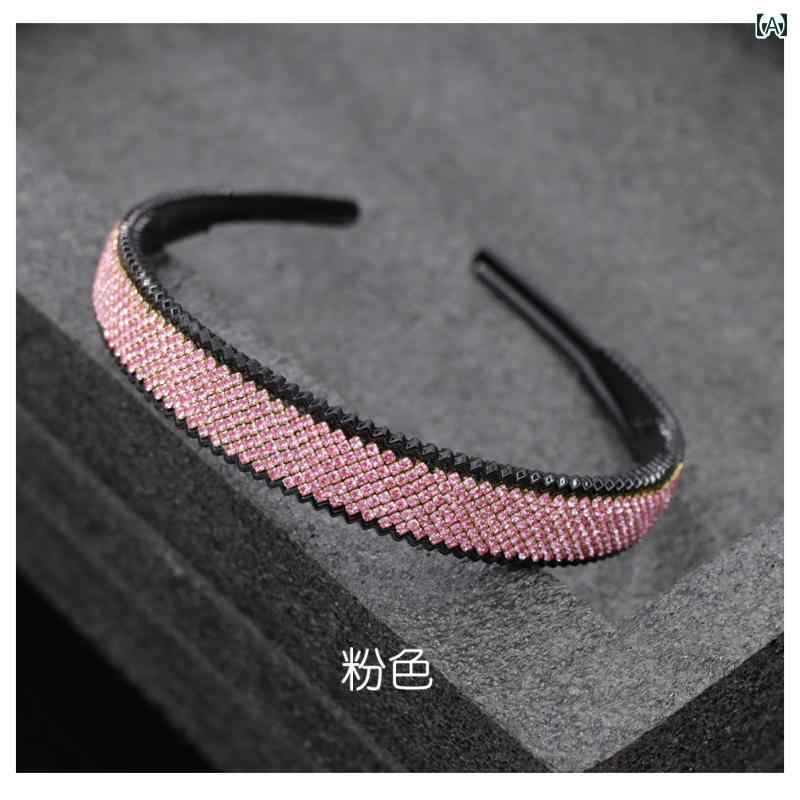 ヘアアクセサリー カチューシャ レディース ヘアバンド 韓国 ラインストーン キラキラ ゴージャス 滑り止め まとめ髪 アクセサリー おしゃれ お出かけ 普段使い ピンク 青 シャンパンカラー グレー