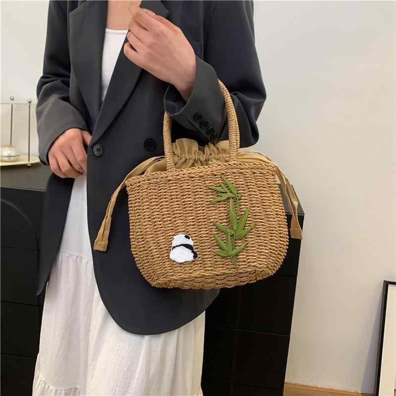 Amazon | [売店] わら編みトートバッグ、ショルダーバッグ