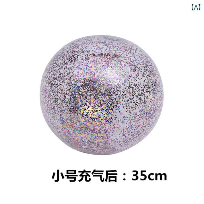 ビーチボール 透明 夏 カラフル スパンコール きらきら インフレータブル プラスチ...