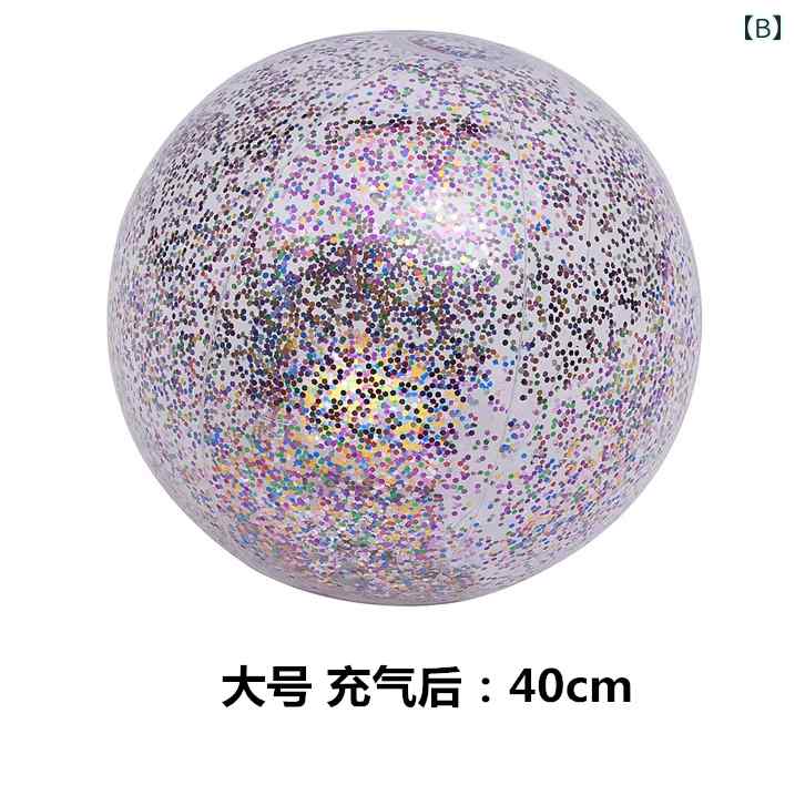 ビーチボール 透明 夏 カラフル スパンコール きらきら インフレータブル プラスチ...