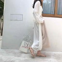 ロング カーディガン 夏 薄手 レディース 羽織 日焼け防止 涼しい 通気性 ゆったり 大きいサイズ プール 海 リゾート レジャー シンプル カジュアル 白 黒 アプリコット