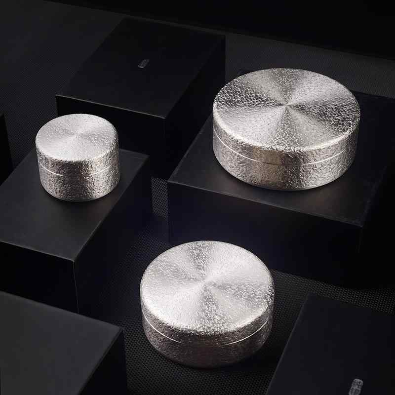 ブリキ 小物入れ レトロ 缶 お茶 密封 茶葉 ポータブル 携帯 持ち運び 金属 収納 箱付き 柄 インテリア 置物 キッチン プレゼント おしゃれ シルバー