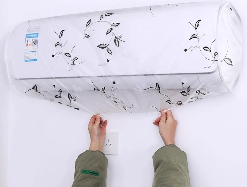 エアコン ほこり カバー 室内機 壁掛け 全面保護 オフシーズン PEVA ゴムバンド 防汚 防水 厚手 洗える..