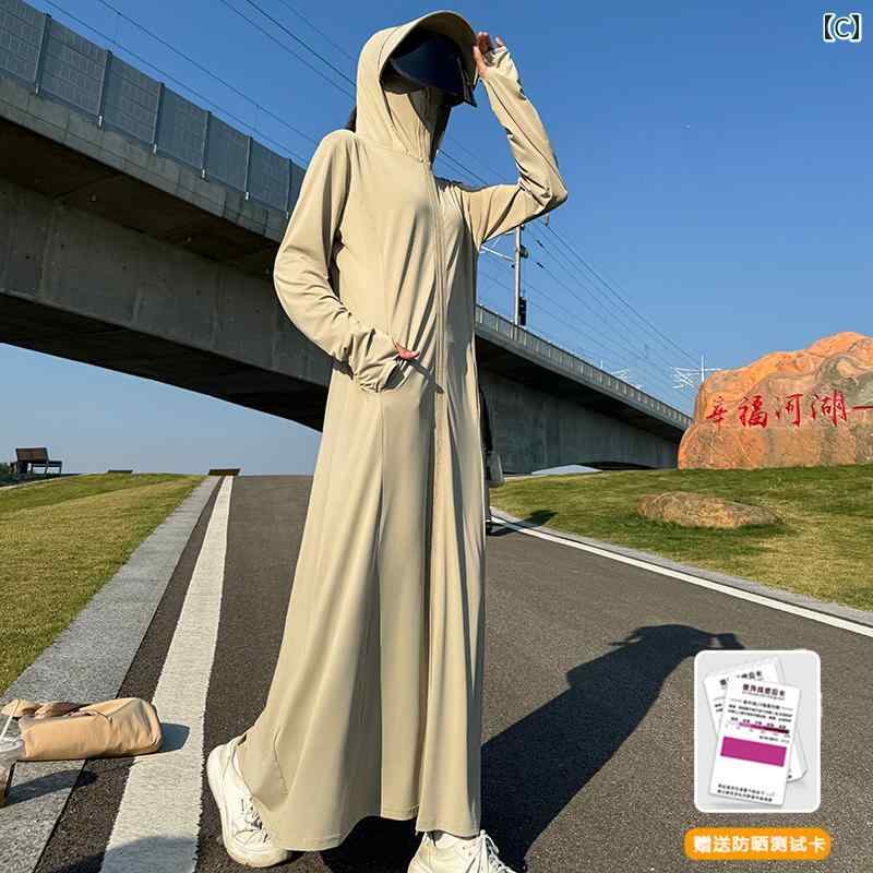 ラッシュガード レディース ロング丈 ピンク 白 グレー ゆったり 日焼け防止 体型カバー 長袖 パーカー フード ジップアップ 夏 プール 海 薄手 シンプル 無地 指穴 首まで