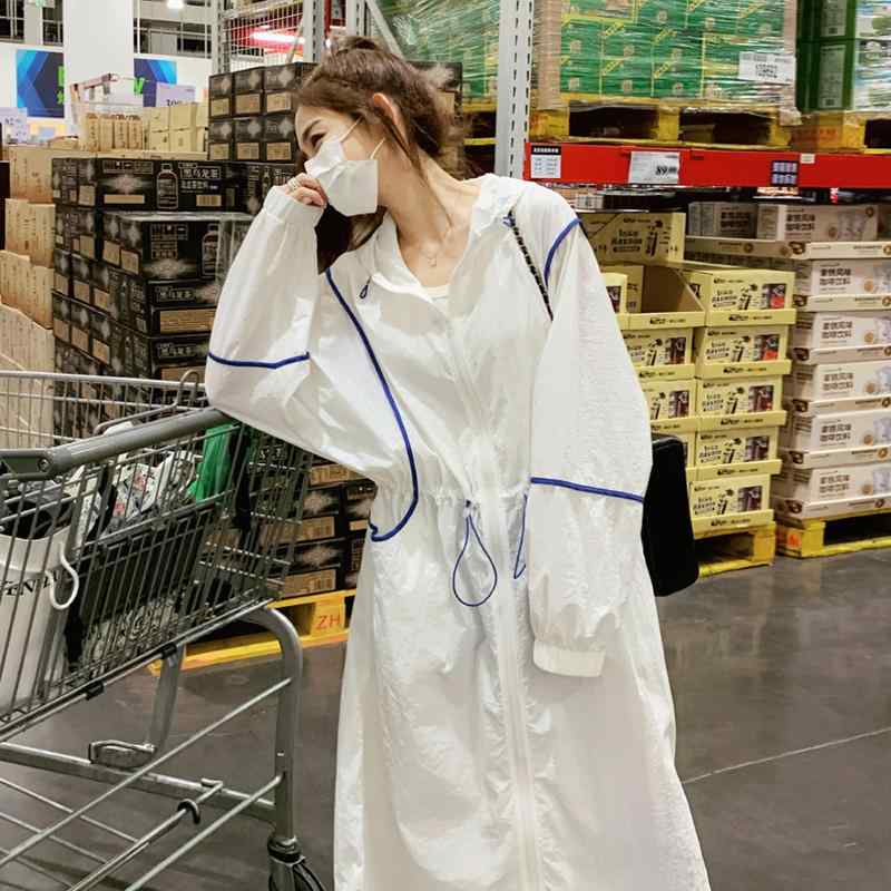 ウインドブレーカー レディース 体型カバー 長袖 フード ジップアップ 薄手 シンプル おしゃれ 白 大きいサイズ 海 日よけ ゆったり