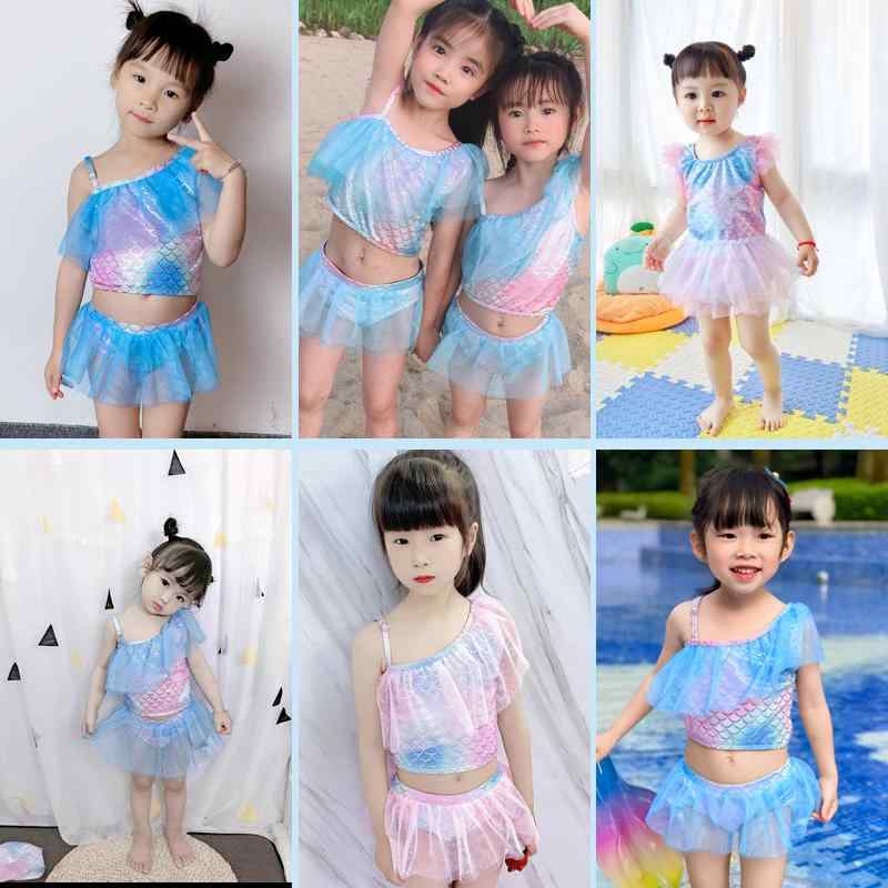 キッズ 水着 女の子 セパレート プリンセス 韓国 マーメイド スカート メッシュ 通気性 快適 速乾 柔ら..