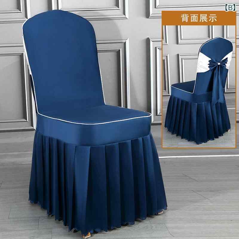 チェアカバー おしゃれ 背もたれ 座面 フル 椅子 傷 汚れ 防止 保護 ホテル レストラン 宴会 パーティー 結婚式 イベント ダイニング 一体型 装着簡単 厚手 エレガント モダン サテン リボン プリーツ フリル シャンパン ワインレッド 青 [2]