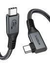 L字型 USB4 ケーブル 240W XAOSUN Thunderbolt 4対応 Thunderbolt 3とUSB 3.2下位互換 USB-IF認証取得 40Gbpsデータ転送 240W 48V/5A超急速充電 USB4.0 8K@60Hz映像出力(2)