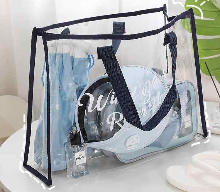 透明 バッグ かわいい クリア 防水 PVC 春夏 大人 レディース プール ビーチ 普段使い シンプル ショル..