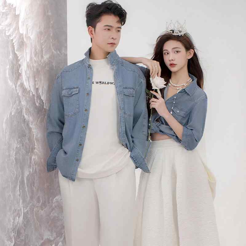 ウェディング ペアルック 韓国 カップル 写真 フォト スタジオ 結婚式 衣装 レディース メンズ セット カジュアル おしゃれ 白
