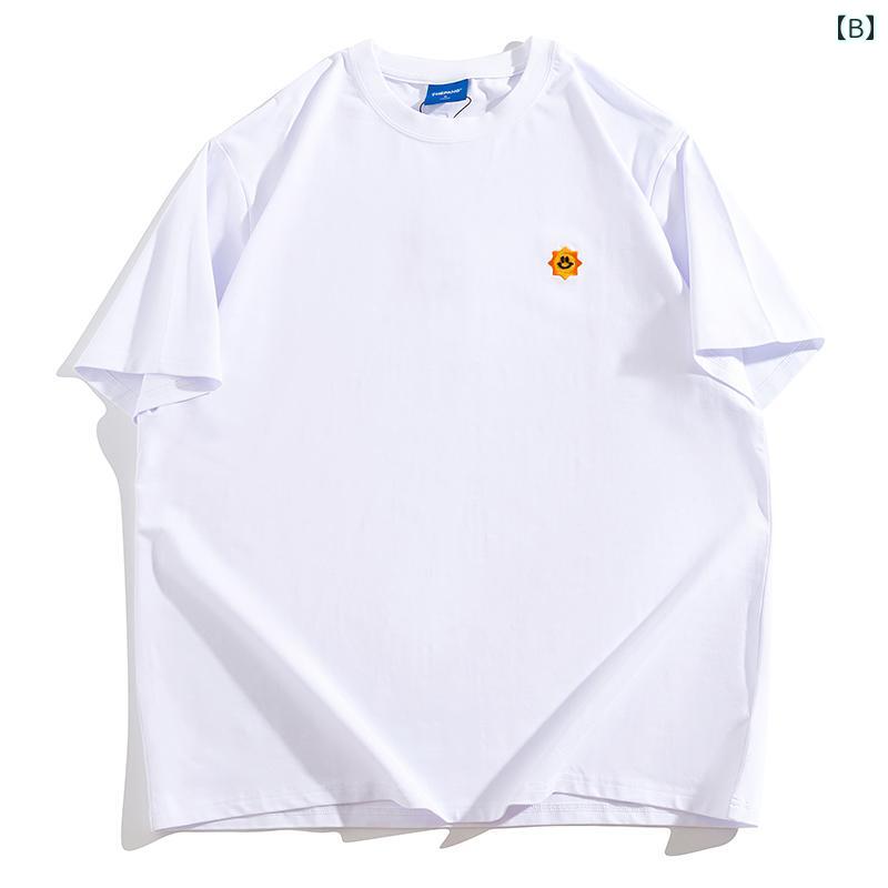 Tシャツ メンズ おしゃれ 大きいサイズ 夏 半袖 刺繍 綿 ストレッチ ワンポイント カジュアル シンプル