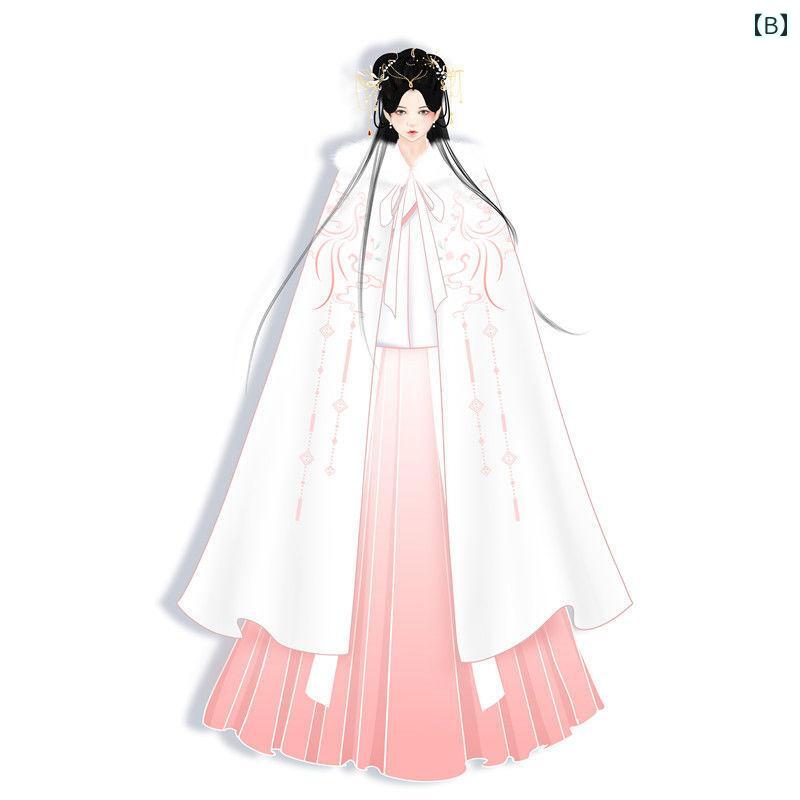 ケープ マント レディース 秋冬 羽織り 厚手 防寒 ウール PU 刺繍 ハンドマフ 韓服 舞台 パフォーマンス 演劇 撮影 衣装 赤 白 黒 花柄