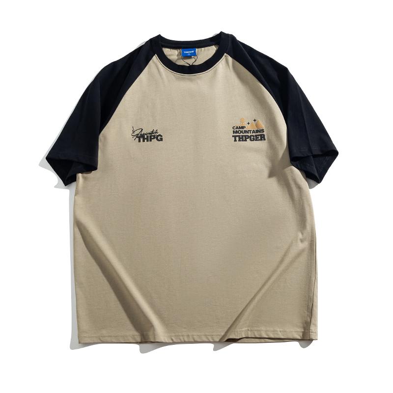 Tシャツ メンズ おしゃれ 大きいサイズ ラグランスリーブ 半袖 綿 夏 ゆったり カジュアル 配色